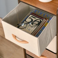 HOMCOM Cassettiera con 5 cassetti in tessuto pieghevole, struttura in acciaio, 45 x 30 x 116 cm(m-5)