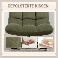 HOMCOM Sessel Drehbar Loungesessel mit Breiter Sitzfläche, wasserabweisend Chenille-Optik, gekreuzt Stahlbeine, Grün(m-5)