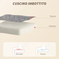 HOMCOM Poltrona da Ufficio Massaggiante a 4 Punti con Riscaldamento e Braccioli Ribaltabili, Grigio(m-7)