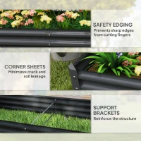 Outsunny 180 x 90cm Galvanised Steel Open Planter - 84H-211V00CG(m-7)