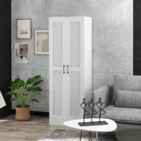 HOMCOM Armoire 2 portes meuble de rangement avec 4 étagères, style contemporain, 60L x 36,5l x 175H(m-10)