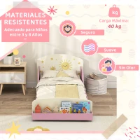 AIYAPLAY Cama infantil para Niños de +3 Años 70x140 cm de Madera con Almacenaje y Dibujos de Estrellas para Dormitorio Rosa(m-7)