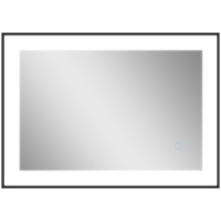 HOMCOM Specchio da Bagno Illuminato a LED con Colore e Temperatura Regolabile e Cornice in Alluminio, 70x3x50 cm, Nero