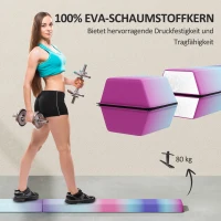 SPORTNOW Schwebebalken 2,4 m, faltbar, rutschfester Boden, für 3+ Jahre, bis 80 kg, Mehrfarbig(m-5)