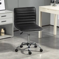 HOMCOM Chaise bureau fauteuil de bureau à roulettes pivotante hauteur réglable siège rembourrée 48 x 52 x 78-90 cm noir(m-10)