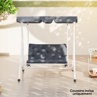Outsunny Coussin de banc matelas assise dossier pour banc de jardin coussin balancelle canapé 3 places grand confort 100 x 98 x 8 cm gris(m-9)