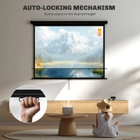 HOMCOM Telo per Proiettore 84" Formato 4:3, Angolo di 160° e Montaggio a Soffitto o Parete, Nero(m-8)