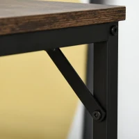 HOMCOM Mesa Alta de Cocina con 4 Taburetes Industrial Reposapiés Ahorro de Espacio para Espacios Reducidos Marrón Rústico(m-9)