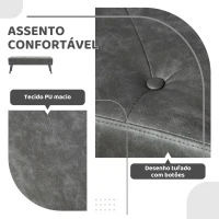 HOMCOM Banco de Pé de Cama Multifuncional Clássico Banco Dormitório com Pés de Madeira e Assento Acolchoado 114x38x42 cm Cinza(m-5)