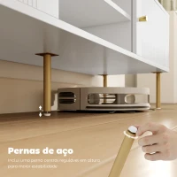 HOMCOM Móvel de TV Moderno com 2 Prateleiras Abertas Ajustáveis para Televisão 65 Polegadas 140x38x45,9 cm Branco(m-7)