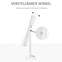 HOMCOM Schmuckschrank mit LED Spiegelschrank Schmuckregal Schmuckorganizer Standspiegel mit 4 Ablagen 46 x 36,5 x 151,5 cm(m-4)