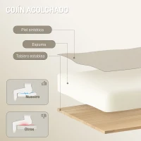 HOMCOM Silla de Escritorio con Reposapiés Respaldo Reclinable Acolchado Grueso Tapizada en Cuero Sintético Beige(m-6)