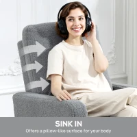 HOMCOM Poltrona Relax Reclinável Manual Poltrona Relax de Borreguito com Função de Baloiço 360° Reclinável até 135º 76x94x100 cm Cinza(m-5)