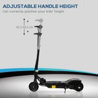 HOMCOM Foldable Electric Kids Scooter, Ride on, for Ages 7-14 Years, Black(m-6)