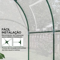 Outsunny Estufa de Jardim 180x180x200 cm Estufa Tipo Túnel Pequena com Porta Enrolável e Janela de Malha para Cultivar Plantas Flores Branco(m-7)