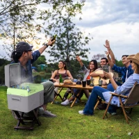 Outsunny Glacière électrique portable 12L, réfrigérateur de voiture portable congélateur et réfrigérateur 12/24V gris(m-10)