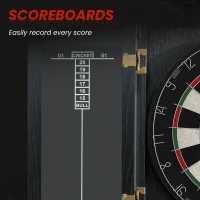SPORTNOW Bristle Dartboard with Cabinet, 6 Steel Tip Darts, Cabinet(m-7)