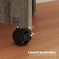 HOMCOM Tavolo a Ribalta con 2 Ripiani Inferiori per 6 Persone Max, in Legno 140x75x74 cm, Grigio(m-7)