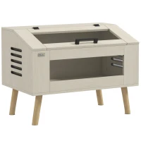 PawHut Terrarium pour reptiles, vivarium pour serpents 111L avec fenêtres en verre trempé, couvercle, 80 x 50 x 60 cm(m-12)