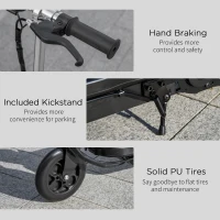 HOMCOM Foldable Electric Kids Scooter, Ride on, for Ages 7-14 Years, Black(m-7)