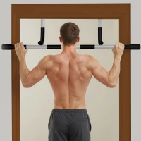 HOMCOM Pull-Up Bar for Doorway, Home Fitness Door Horizontal Push up Bar for Indoor Gym Upper Body Workout, Grey(m-2)