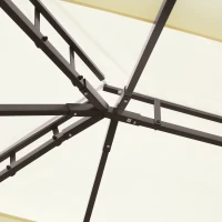 Outsunny Gartenpavillon Pavillon Gartenzelt Festzelt Partyzelt mit 4 x Seitenwand wetterfest Aluminium Polyester Cremeweiß 3,9 x 2,9 x 2,7 m(m-7)