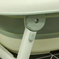 AIYAPLAY Bañera Plegable Bebé con Cojín de Baño Soporte con Botón Orificio de Drenaje y de Ducha Repisa Gancho Verde(m-9)