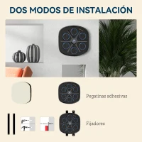 SPORTNOW Boxeo Pared Musical con 9 Modos de Velocidad Guantes Conexión Bluetooth Luces LED para Adultos y Niños en Casa Oficina(m-6)