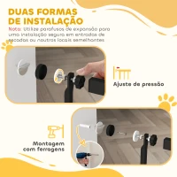 PawHut Barreira para Cães Extra Alta com Largura Ajustável 77-104 cm Barreira de Segurança para Cães e Gatos com 2 Extensões Preto(m-6)