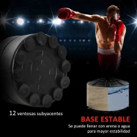 HOMCOM Saco de Boxeo de Pie Ajustable en Altura con Barra Giratoria de 360° 2 Bolas y Base Rellenable 88x50x160-230 cm Rojo(m-6)