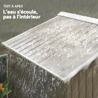 Outsunny Abri de jardin 2,77m² 213 x 130 x 185 cm fondation incluse porte coulissante ventilations acier galvanisé marron clair(m-7)