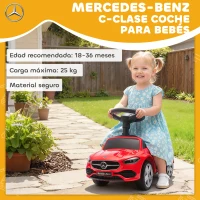 AIYAPLAY Correpasillos para Niños de 18-36 Meses Mercedes-Benz Clase C con Bocina Sonidos de Motor y Espacio de Almacenaje Rojo(m-4)