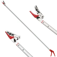 Outsunny Podadora de Árvores 180 cm com Cabo de Alumínio Leve e Resistente e Lâmina Metálica 180x10 cm Prata a Vermelho(m-10)