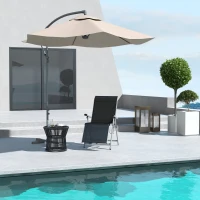 Outsunny Chaise longue pliable transat bain de soleil avec dossier & repose-pied réglable multi-positions, noir(m-10)