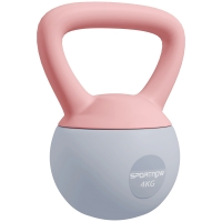 SPORTNOW Kettlebell de 4 kg Pesa Russa Preenchida de Areia Metálica e Alça Antiderrapante para Treino em Casa Ginásio 19x15x25 cm Rosa