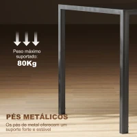 HOMCOM Mesa de Refeição de Vidro Mesa Retangular para 6 Pessoas com Pés de Metal  140x80x75 cm Preto(m-5)