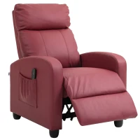 HOMCOM Poltrona de Massagem Reclinável com 2 Zonas de Massagem 8 Programas e 5 Níveis de Intensidade 68x88x98 cm Borgonha(m-7)