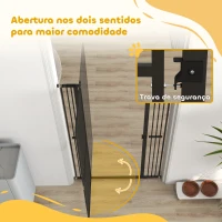 PawHut Barreira para Cães Extra Alta com Largura Ajustável 77-104 cm Barreira de Segurança para Cães e Gatos com 2 Extensões Preto(m-9)