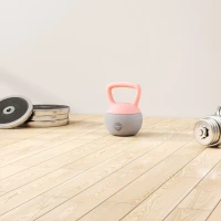 SPORTNOW Kettlebell de 10 kg Pesa Russa Preenchida de Areia Metálica e Alça Antiderrapante para Treino em Casa Ginásio 21x21x30 cm Rosa(m-7)