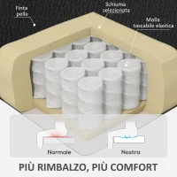 HOMCOM Sedia da Ufficio Reclinabile con Poggiapiedi Estraibile in Pelle PU, Capacità 120 kg, Nero(m-4)