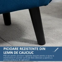 HOMCOM Banca Depozitare Capitonata pentru Dormitor si Hol, Banca Capatul patului din Tesatura Catifelata cu Cotiere, 118x42x66cm, Albastru inchis(m-5)