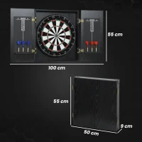 SPORTNOW Bristle Dartboard with Cabinet, 6 Steel Tip Darts, Cabinet(m-3)