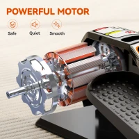 SPORTNOW Elektrischer Ellipsentrainer, Pedalgerät mit 12 anpassbaren Geschwindigkeiten, tragbar, leicht, Fernbedienung, LED-Monitor, Stahl, Kunststoff, Schwarz(m-6)