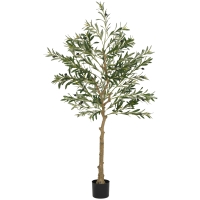 HOMCOM Olivier artificiel 150 cm plante artificielle intérieur, fausse plante décoration pour maison, bureau, salon, chambre