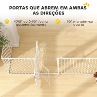PawHut Parque para Cães Dobrável com 6 Painéis Porta com Fecho Duplo Barreira de Segurança para Escada Corredor Branco(m-7)