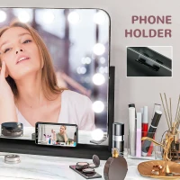 HOMCOM Jewellery Cabinet with LED Light, Lockable Jewellery Organiser with Full-Length Mirror for Bedroom Dressing Room, White(m-6)