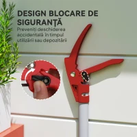 Outsunny Podadora de Árvores 180 cm com Cabo de Alumínio Leve e Resistente e Lâmina Metálica 180x10 cm Prata a Vermelho(m-6)