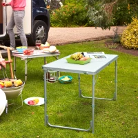 HOMCOM Table de Camping Reception Pliante Portable Pique-Nique Buffet en Aluminium(m-10)