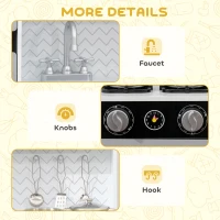 AIYAPLAY Kids Play Kitchen with Sound, Ice/Coffee Maker, Utensils, Microwave, Stainless Steel Utensils, for 3-6 Years(m-7)