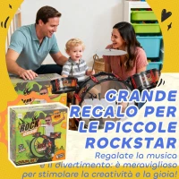 AIYAPLAY Set Batteria Giocattolo per Bambini con Sgabello, Gioco Musicale per Bambini 3-6 Anni, Nero(m-7)